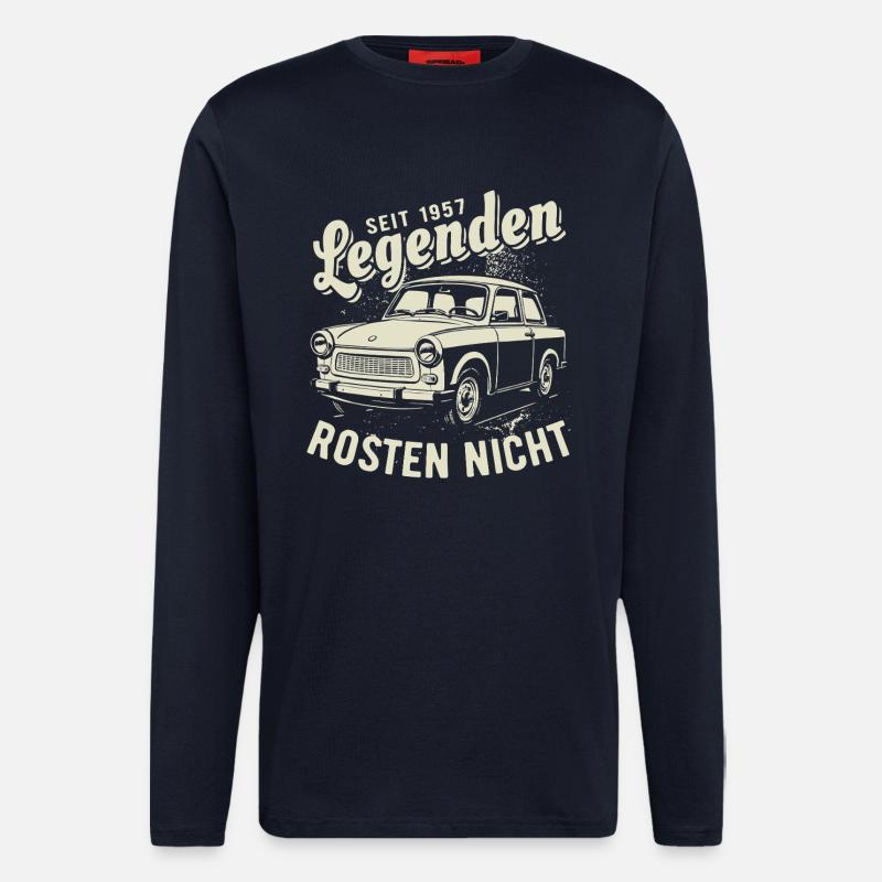 Trabi | Legenden Rosten Nicht | Oldtimer - Langarmshirt - made by SPREAD - DARK NAVY