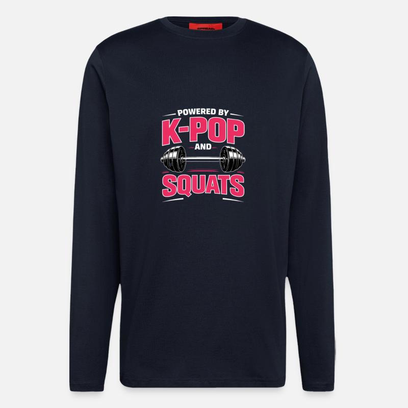 Powered By K Pop And Squats - Langarmshirt - made by SPREAD  - DARK NAVY