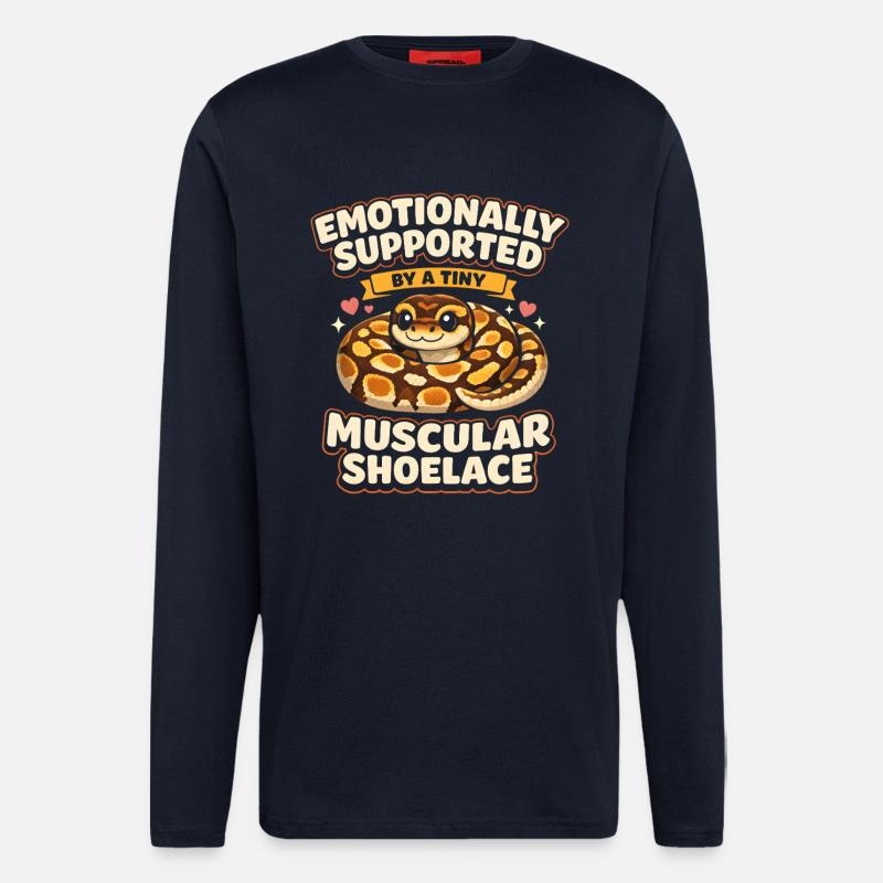 Lacets musclés | Humour du Python Roi - Manches longues bio décontracté fabriqué en UE - DARK NAVY