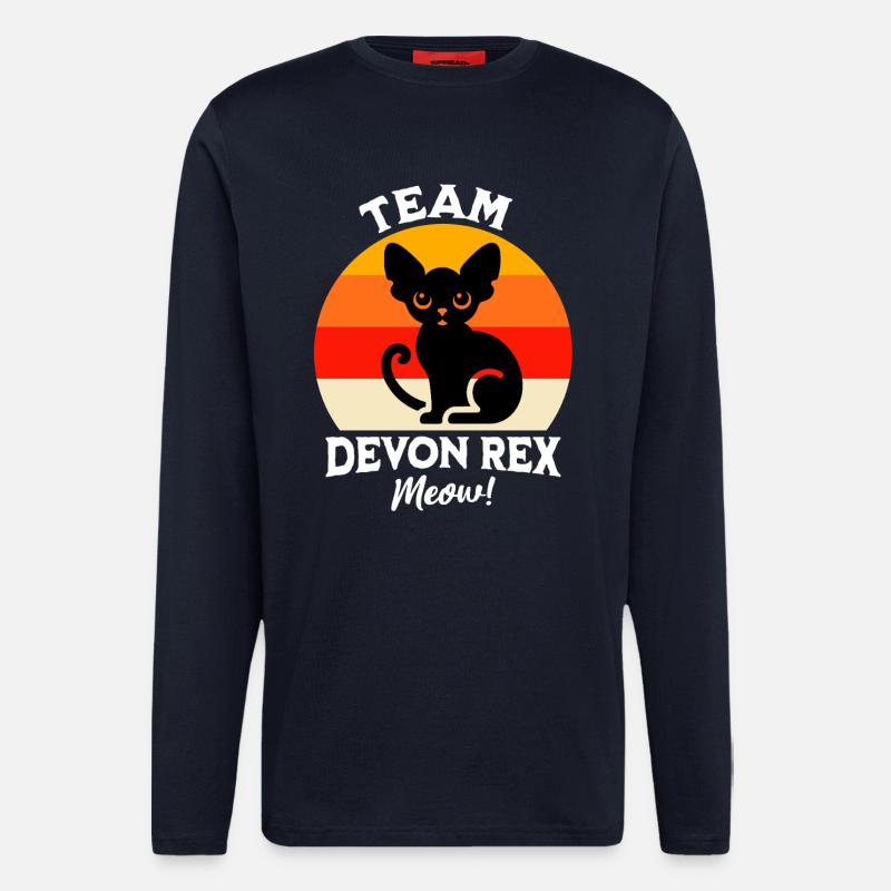 Équipe Devon Rex - Manches longues bio décontracté fabriqué en UE - DARK NAVY