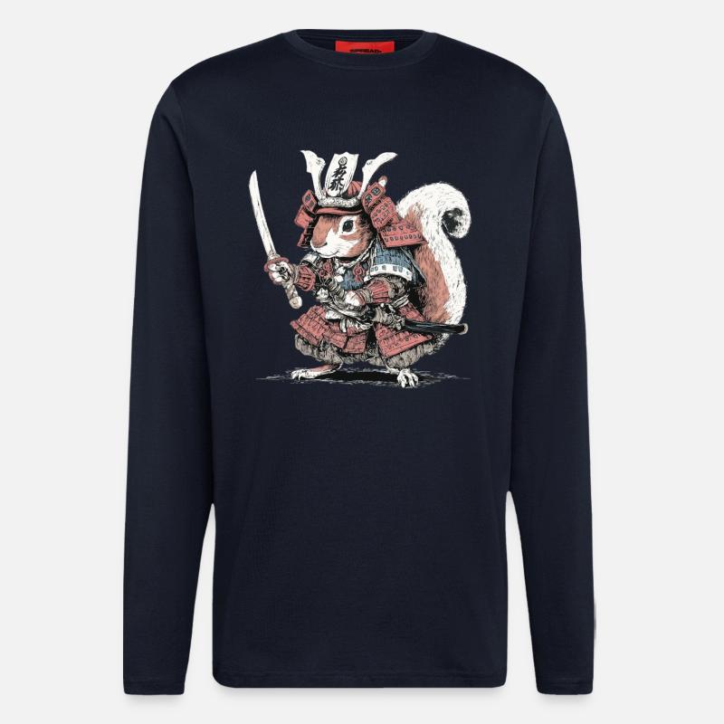 Eichhörnchen-Samurai-Rüstung - Langarmshirt - made by SPREAD  - DARK NAVY