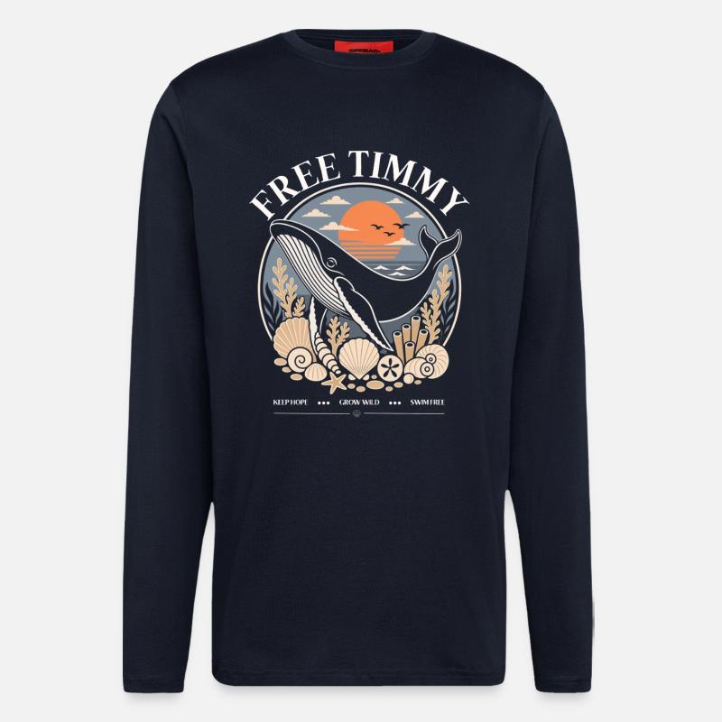 Buckelwal Timmy Hope Statement Merch - Langarmshirt - made by SPREAD  - DARK NAVY