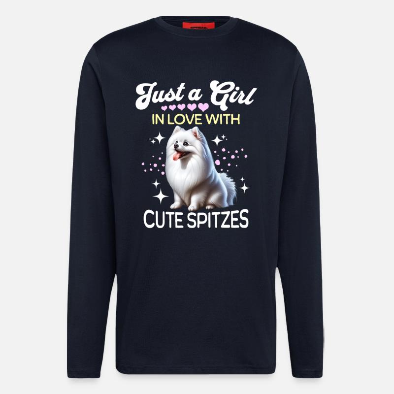 Spitz Zwergspitz Mädchen - Langarmshirt - made by SPREAD  - DARK NAVY