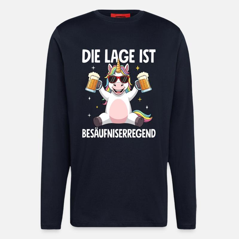 Die Lage Ist Besäufniserregend - Langarmshirt - made by SPREAD  - DARK NAVY