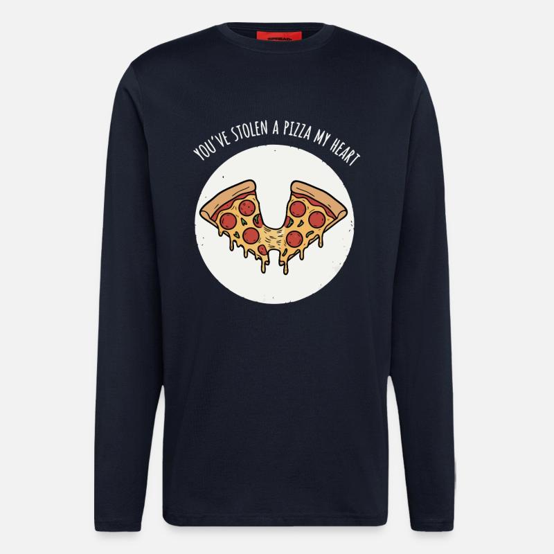 Pizza Herz - Langarmshirt - made by SPREAD - DARK NAVY