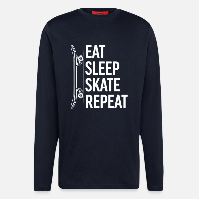 Eat Sleep Skate Repeat | Skateboard - Longsleeve - made by SPREAD - DARK NAVY