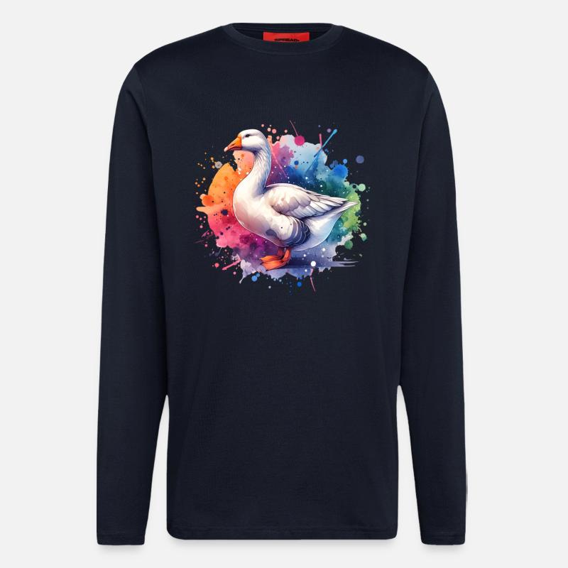 Pilgrim Gans Geschenk - Langarmshirt - made by SPREAD - DARK NAVY