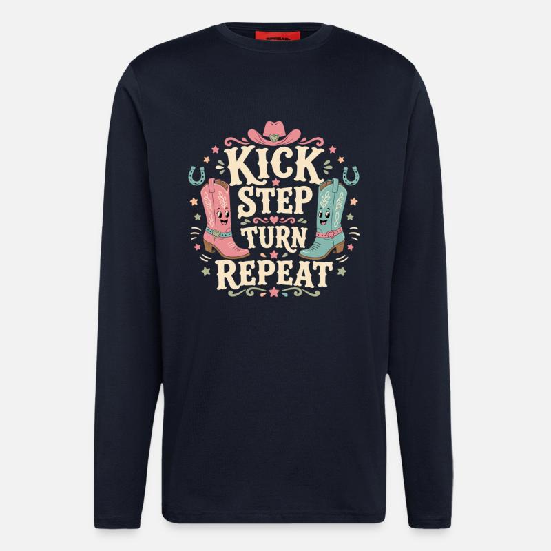 Kick Step Turn Repeat - Langarmshirt - made by SPREAD  - DARK NAVY