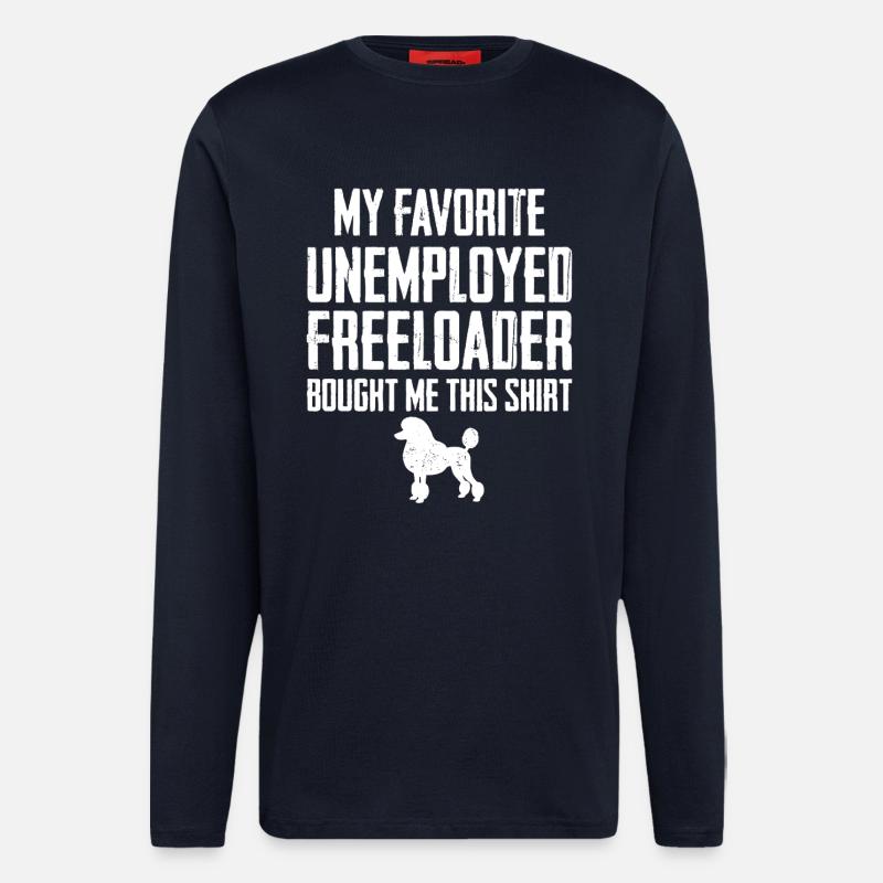 Funny Poodle Freeloader - Longsleeve - made by SPREAD  - DARK NAVY