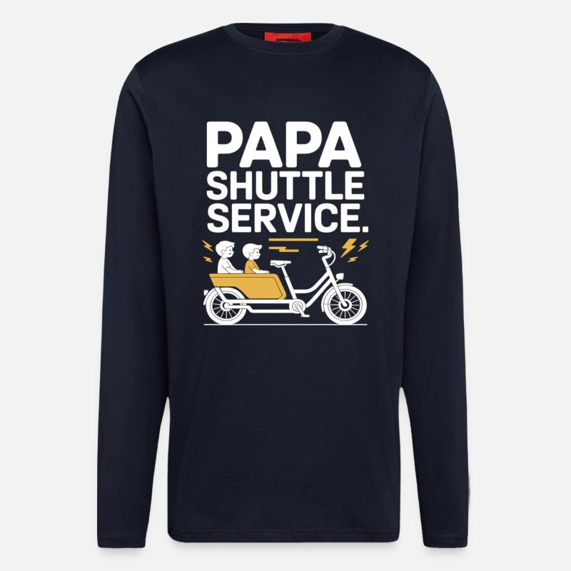 Papa Shuttle Service Vélo cargo Papa - Manches longues bio décontracté fabriqué en UE - DARK NAVY