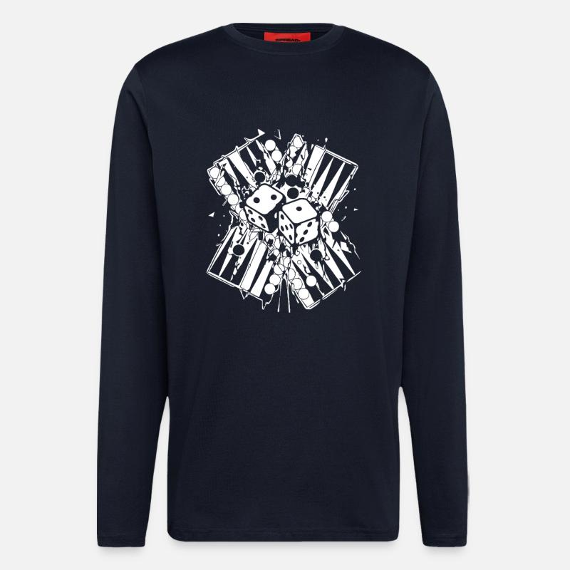 Backgammon | Board Game | Gift - Longsleeve - made by SPREAD - DARK NAVY