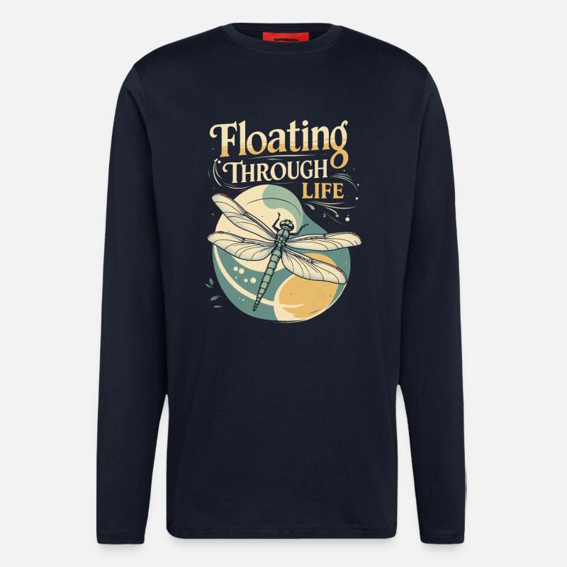 Libelle Libellen Floating Through Life - Langarmshirt - made by SPREAD  - DARK NAVY