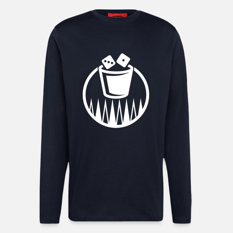 Backgammon | Board Game | Gift - Longsleeve - made by SPREAD  - DARK NAVY