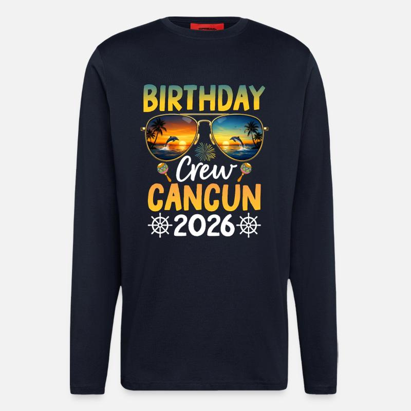 Birthday Crew Cancun 2026 - Langarmshirt - made by SPREAD  - DARK NAVY