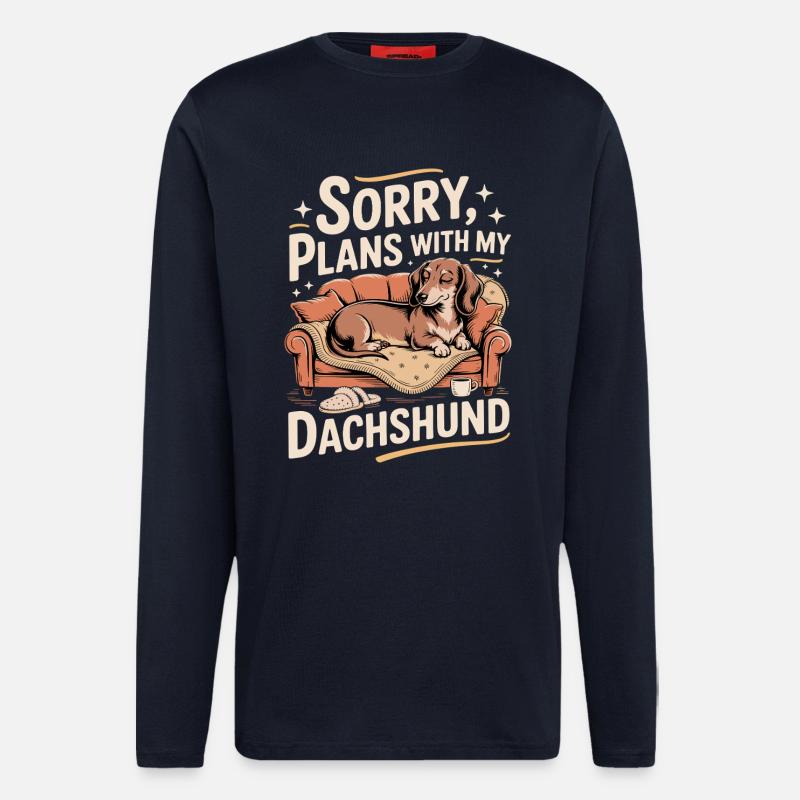 Dackel statt Pläne - Langarmshirt - made by SPREAD  - DARK NAVY