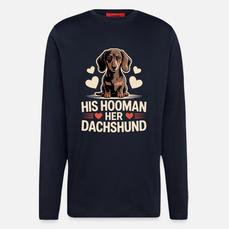 Teckel Hooman - Manches longues bio décontracté fabriqué en UE - DARK NAVY
