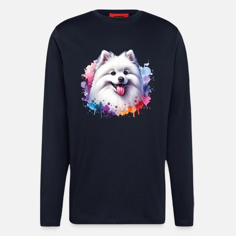 Spitz Zwergspitz Motiv - Langarmshirt - made by SPREAD - DARK NAVY