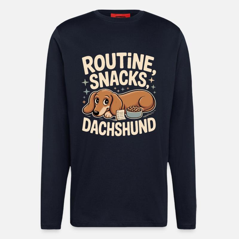 Routine Snacks Dachshund - Longsleeve - made by SPREAD - DARK NAVY
