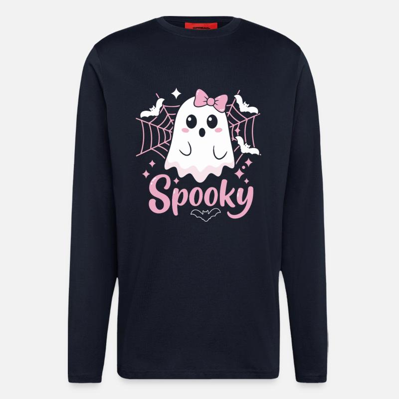 Spooky Ghost Halloween - Langarmshirt - made by SPREAD  - DARK NAVY