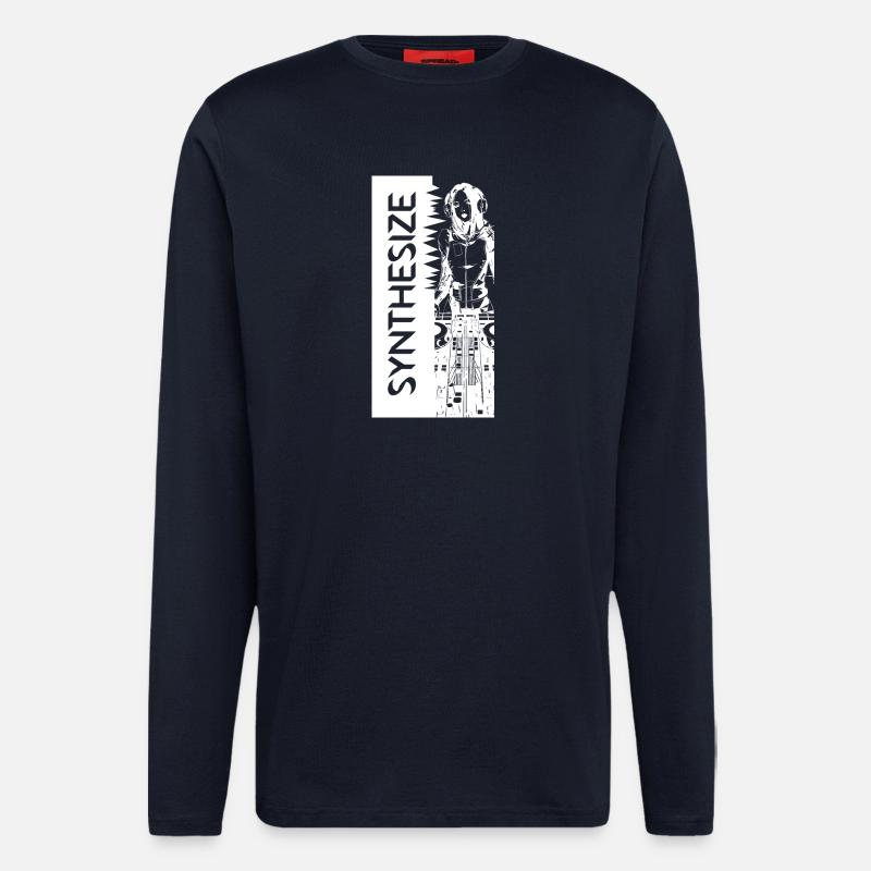 Synth White - Langarmshirt - made by SPREAD  - DARK NAVY