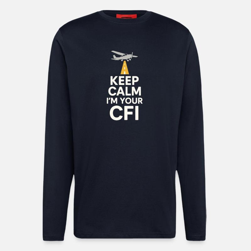 Fluglehrer Cfi Pilot Luftfahrtlehrer - Langarmshirt - made by SPREAD - DARK NAVY
