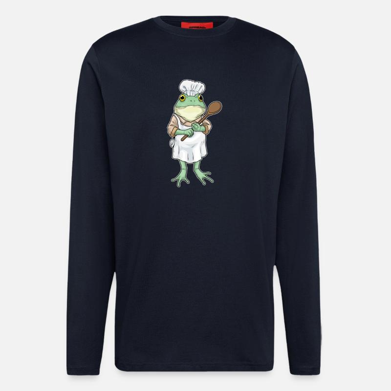 Frosch Koch Kochlöffel Kochen - Langarmshirt - made by SPREAD  - DARK NAVY