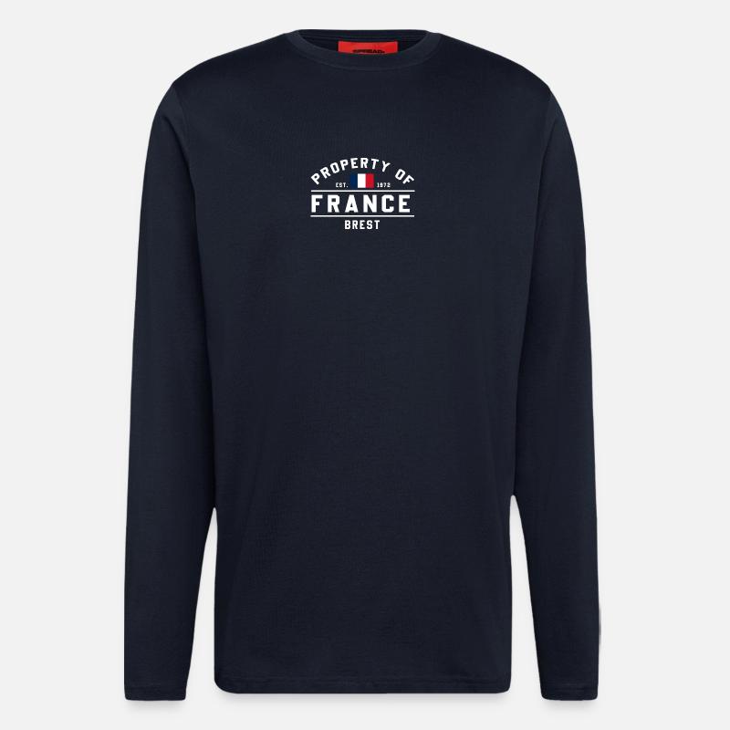 Französisches Eigentum Brest Logo - Langarmshirt - made by SPREAD  - DARK NAVY