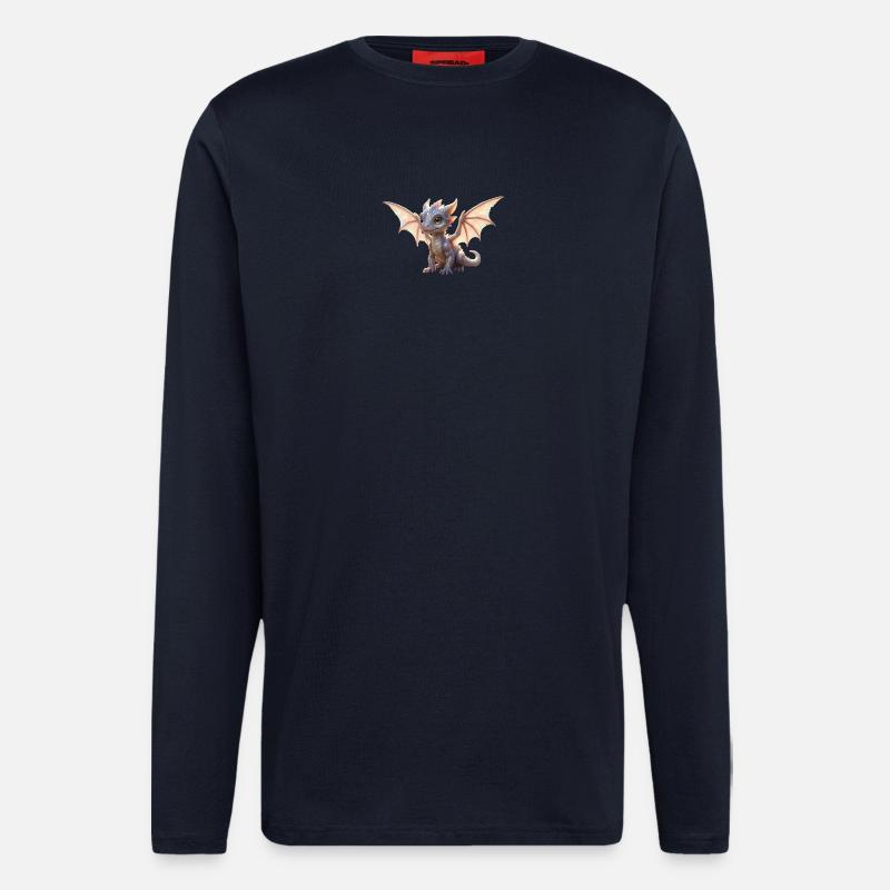 Irisdrache: Schillernder Flügeldrache - Langarmshirt - made by SPREAD  - DARK NAVY
