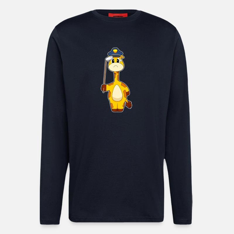 Giraffe Policier - Manches longues bio décontracté fabriqué en UE - DARK NAVY