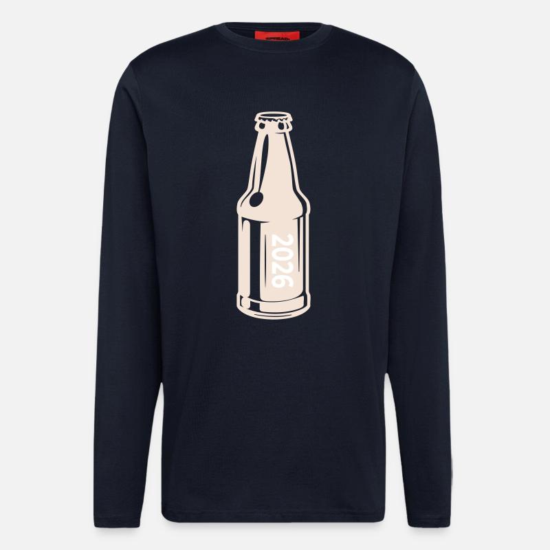 Bier 2026 Bierflasche - Langarmshirt - made by SPREAD  - DARK NAVY