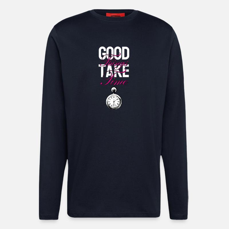 Gute Dinge brauchen Zeit - Langarmshirt - made by SPREAD - DARK NAVY