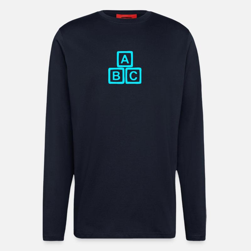 Neon ABC Block Pattern - Longsleeve - made by SPREAD  - DARK NAVY