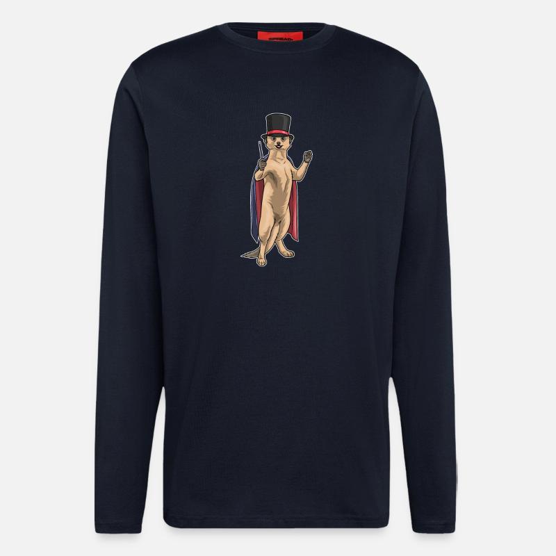 Baguette de sorcier suricate - Manches longues bio décontracté fabriqué en UE - DARK NAVY