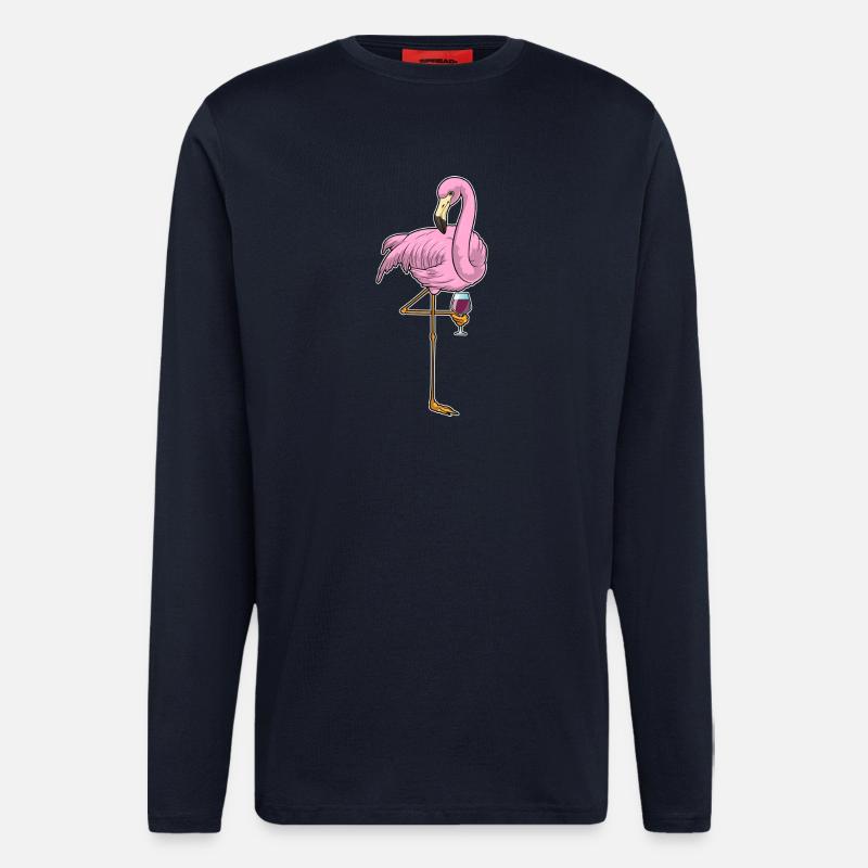 Flamingo Red Wine - Longsleeve - made by SPREAD - DARK NAVY