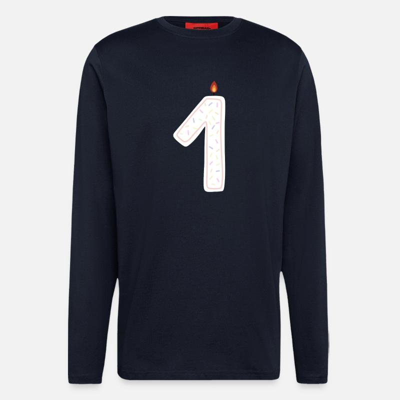 Celebration Candle with Sprinkles Design - Longsleeve - made by SPREAD  - DARK NAVY