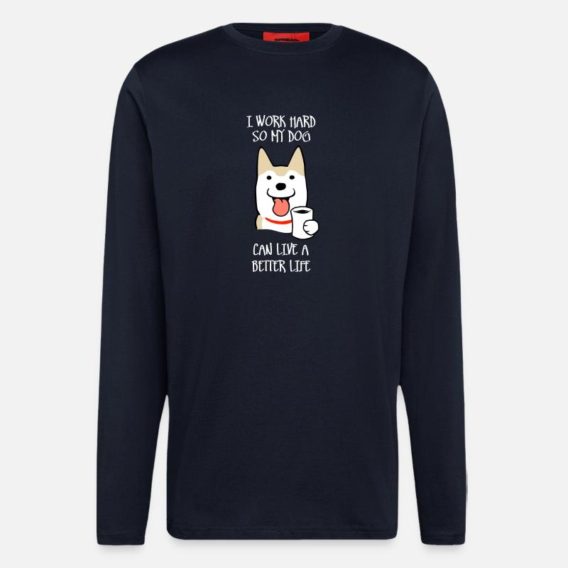 Ich arbeite hart (dunkel) - Langarmshirt - made by SPREAD  - DARK NAVY