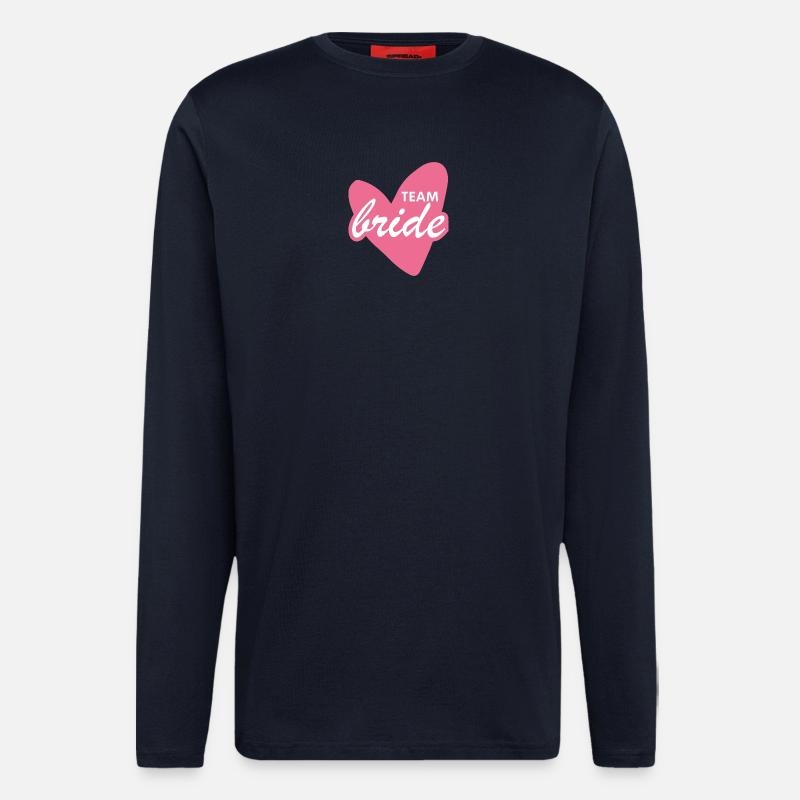 Team Bride Herz Logo Pink - Langarmshirt - made by SPREAD  - DARK NAVY