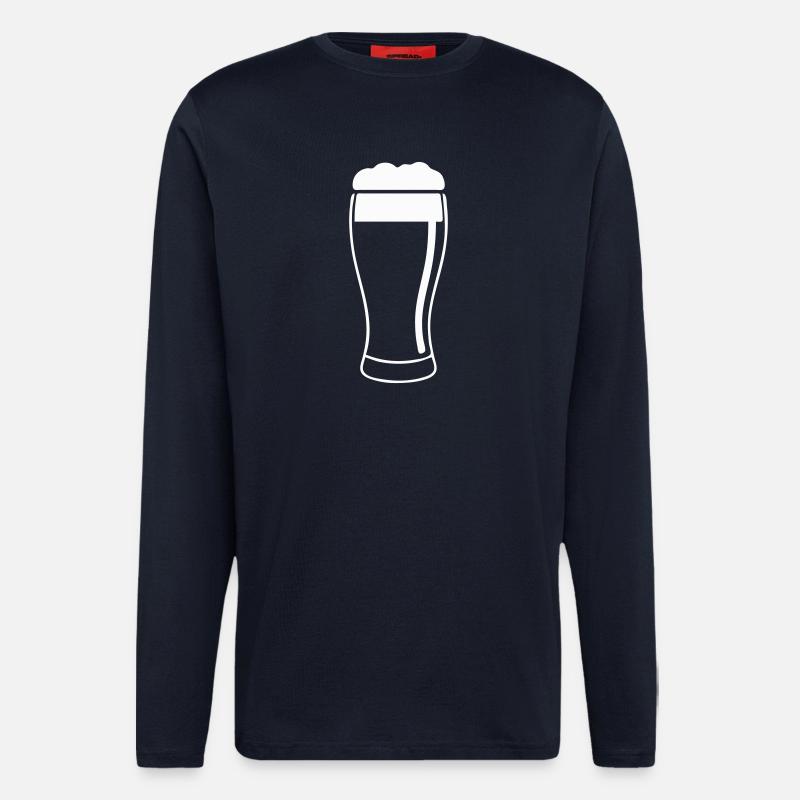 Bierglas mit Schaum - Langarmshirt - made by SPREAD  - DARK NAVY