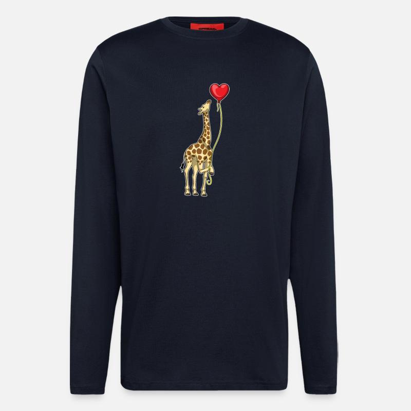 Giraffe Herz Luftballon - Langarmshirt - made by SPREAD  - DARK NAVY