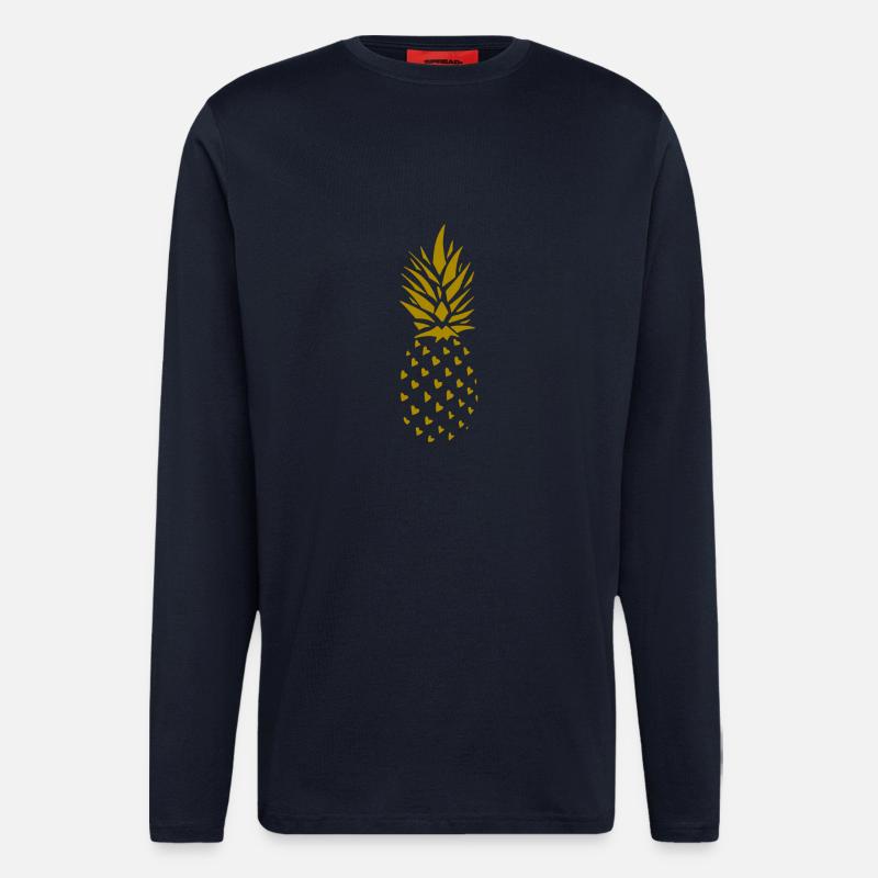 Ananas-Gold- - Langarmshirt - made by SPREAD  - DARK NAVY