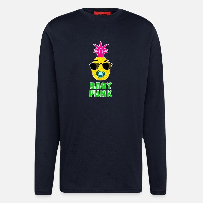 Bébé Punk Ananas cool - Manches longues bio décontracté fabriqué en UE - DARK NAVY