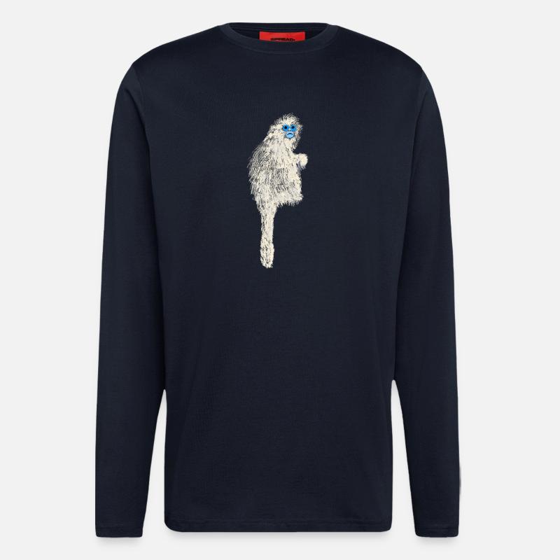 Zotteliger Affenfreund - Langarmshirt - made by SPREAD - DARK NAVY