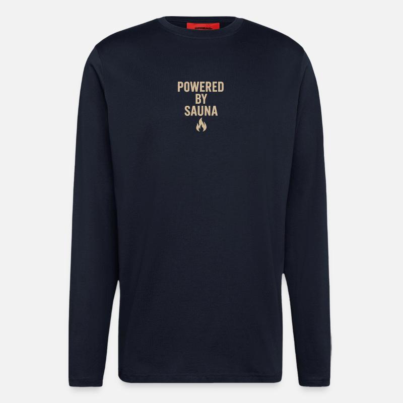Powerful Sauna Statement Design - Longsleeve - made by SPREAD  - DARK NAVY