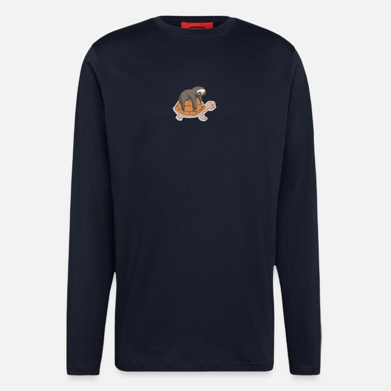 Adorable Turtle and Sloth - Longsleeve - made by SPREAD  - DARK NAVY
