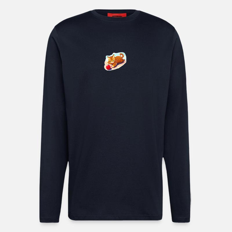 Tigerkätzchen mit roten Ball - Langarmshirt - made by SPREAD  - DARK NAVY