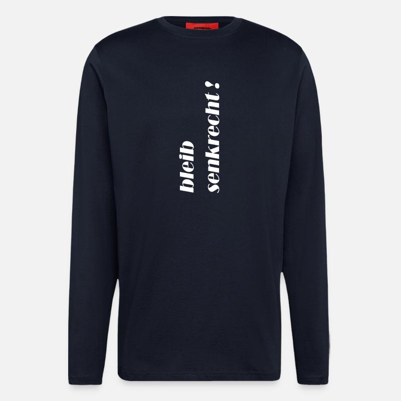 Restez debout ! Déclaration claire, regarde - Manches longues bio décontracté fabriqué en UE - DARK NAVY