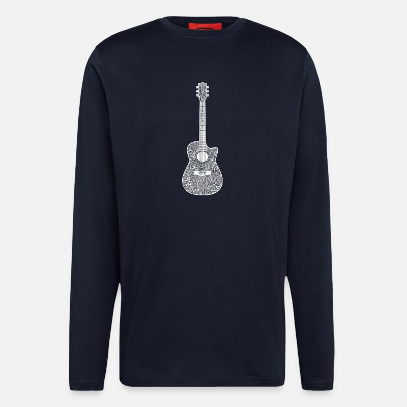 Abstrakte Gitarrenkunst Musikdesign - Langarmshirt - made by SPREAD  - DARK NAVY