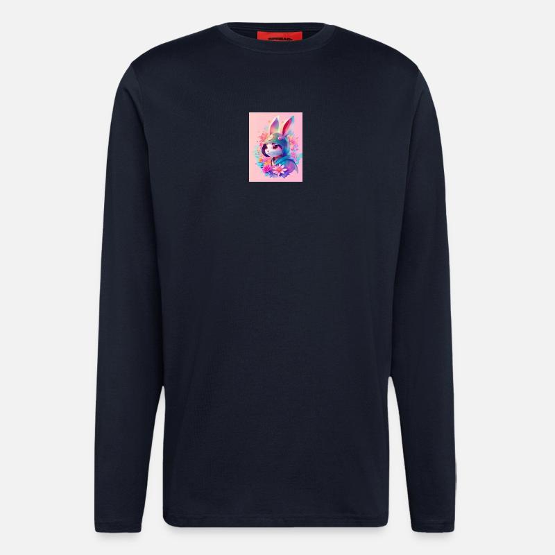 Rabbit in Digital Style - Longsleeve - made by SPREAD  - DARK NAVY