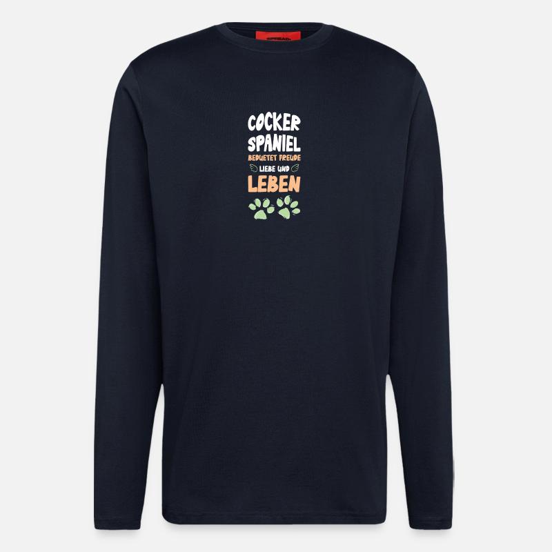 Cocker Spaniel Lebensfreude - Langarmshirt - made by SPREAD  - DARK NAVY