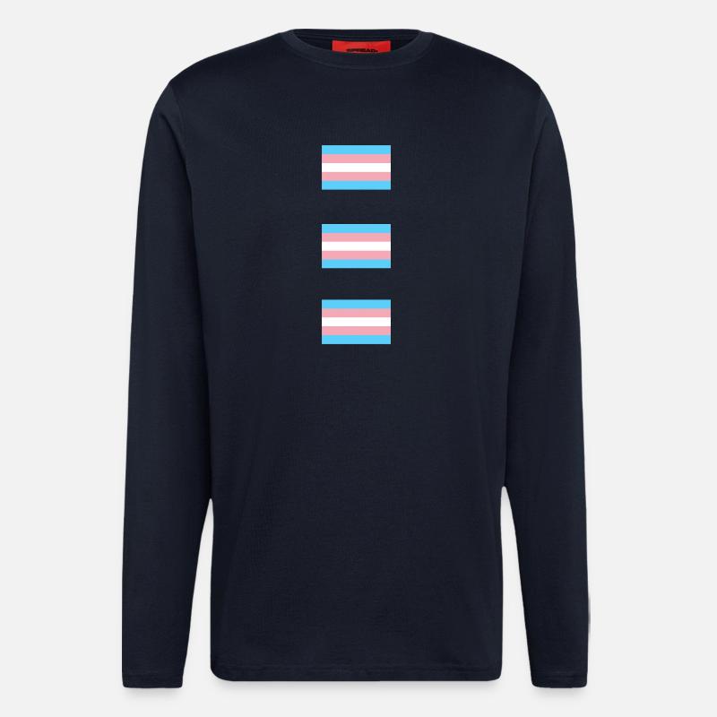 Drapeaux de la Fierté Trans - Manches longues bio décontracté fabriqué en UE - DARK NAVY
